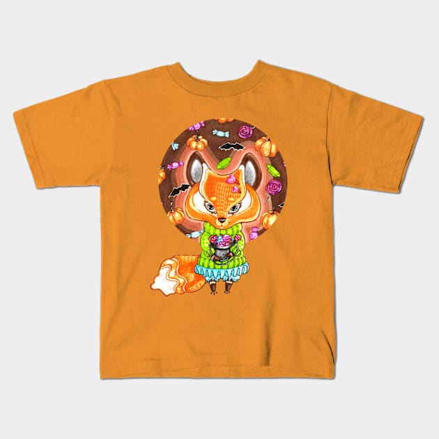 fox named liso on halloween Kids T-Shirt by bigdipper